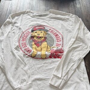 Pro Edge White Long Sleeve Tee with Red and Yellow Graphic